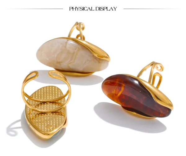 Se74333f767634dcb9f0dc315d926e839e.webp Yhpup Elegant Geometric Resin Statement Ring