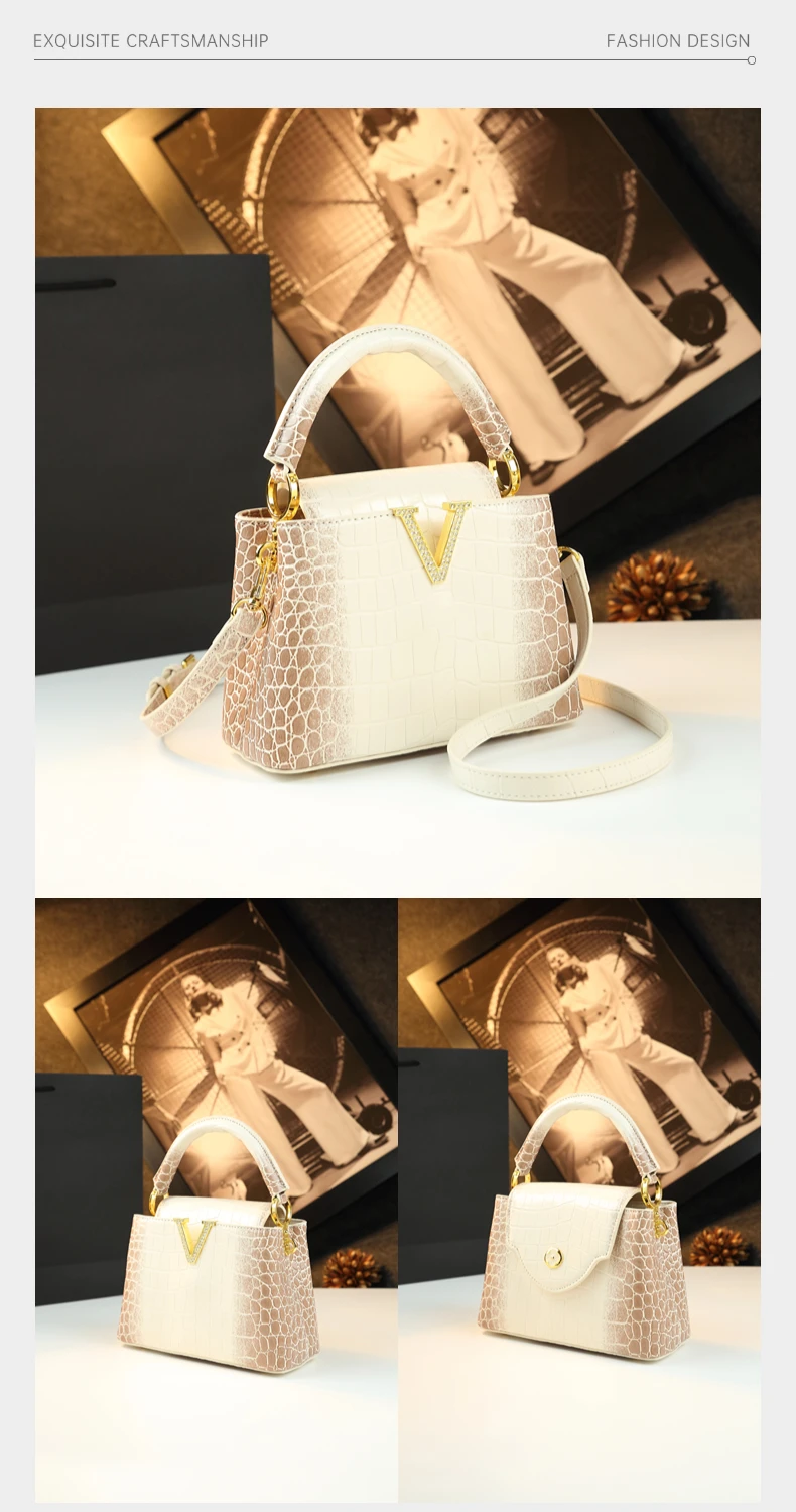 Modern Crocodile Pattern Luxe Shell Crossbody - Image 17