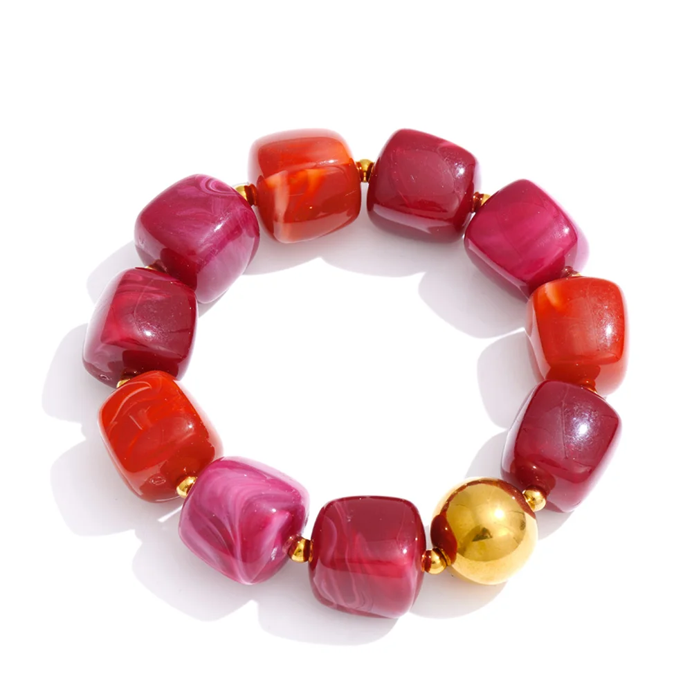 Yhpup Sculpted Amber: Waterproof Square-Bead Jewelry - Image 13