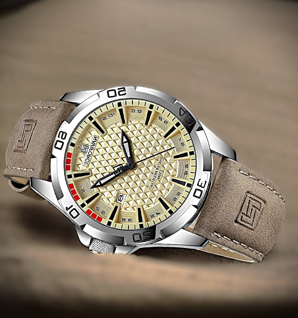 NAVIFORCE Premium Leather Chronograph Watch