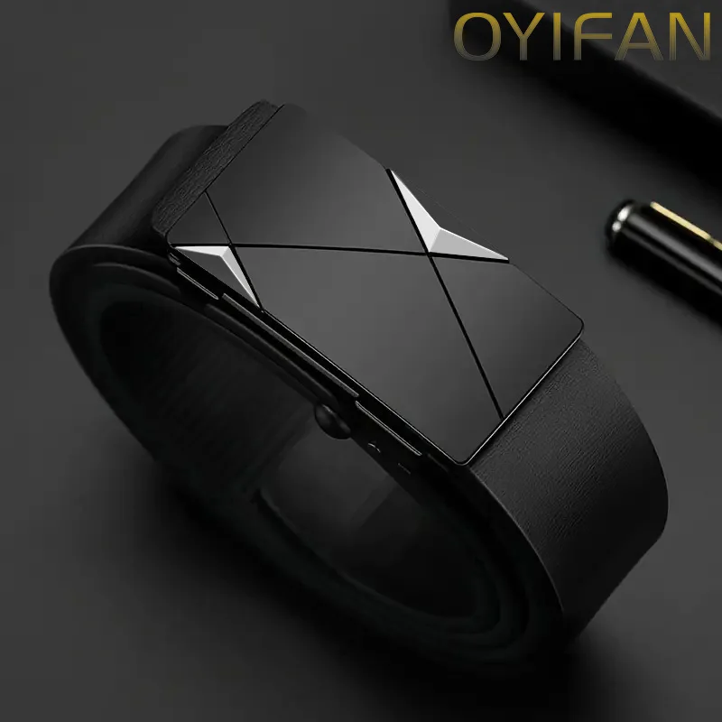 The OYIFAN Geometric Elegance Men’s Leather Belt - Image 2