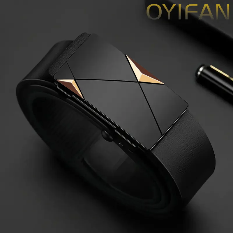 The OYIFAN Geometric Elegance Men’s Leather Belt - Image 3