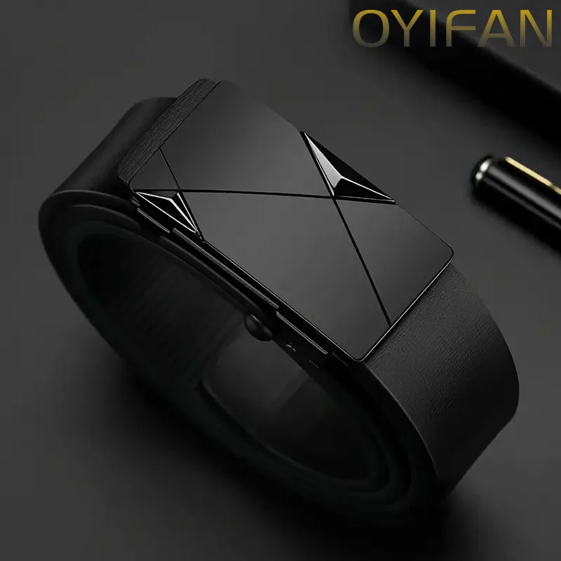 The OYIFAN Geometric Elegance Men’s Leather Belt - Image 4