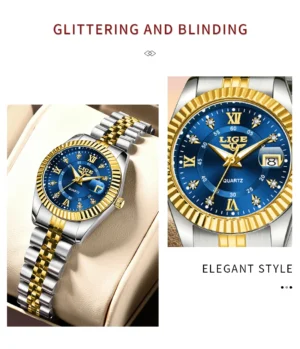 S6610b29d72ba4bd289d1a0345872854cS.webp ساعة LIGE النسائية الأنيقة من الكوارتز - مقاومة للماء