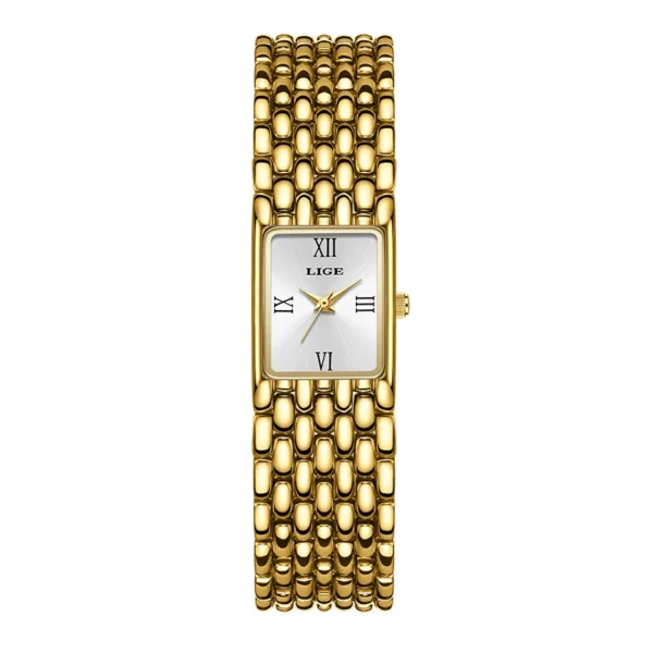 S669f19a4f866429c96f74d11a6aec8fc6.webp LIGE Women's Square Dress Watch - Premium Stainless Steel