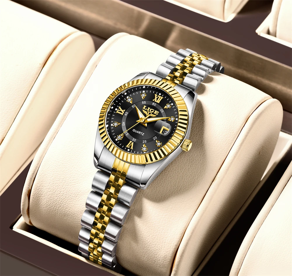 LIGE Elegant Women's -Tone Quartz Watch - Waterproof - Image 5