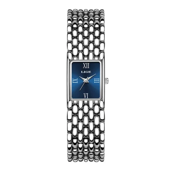 S7ae5ea5fce314369b7a1365dba9a26a5Y.webp LIGE Women's Square Dress Watch - Premium Stainless Steel