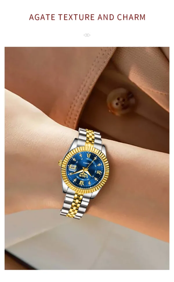 S7c721fc77c9c4c84abe547193d34c0786.webp LIGE Elegant Women's -Tone Quartz Watch - Waterproof