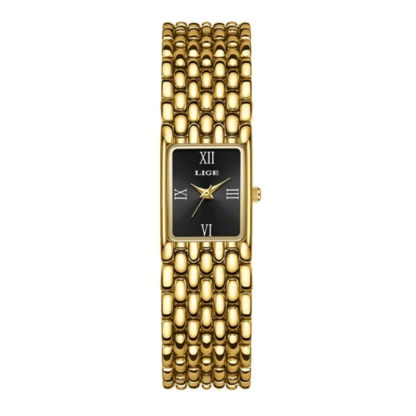 S9fdfef7015674082bce7b577b43ebd21H.webp LIGE Women's Square Dress Watch - Premium Stainless Steel
