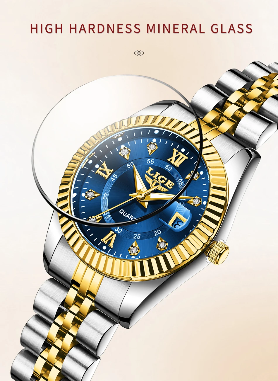 LIGE Elegant Women's -Tone Quartz Watch - Waterproof - Image 18