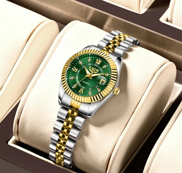 Sbb1bf48c72044d15892cd351564dc62fX.webp LIGE Elegant Women's -Tone Quartz Watch - Waterproof