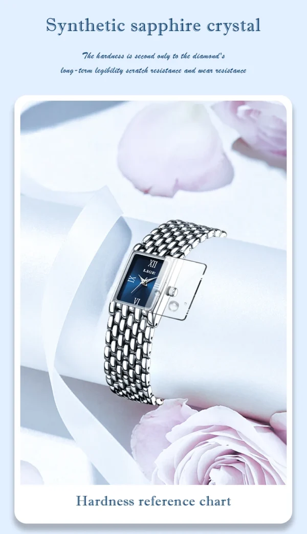Sc61f118e05aa40c2b97ba48d31e1994ej.webp LIGE Women's Square Dress Watch - Premium Stainless Steel
