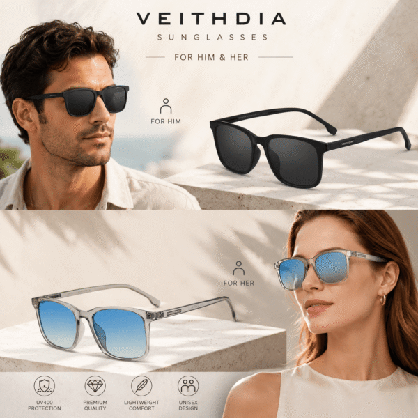 VEITHDIA 3 The "Apex Dune" Square Sunglasses